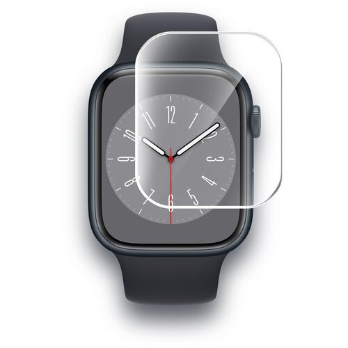 Защитная пленка на Apple Watch 8 (41mm) (Эпл вотч 8 41 мм) на Экран прозрачная гидрогелевая с олеофобным покрытием полноклеевое, Miuko